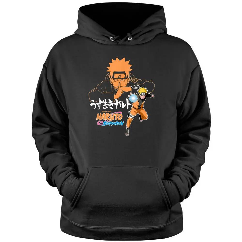 Naruto Shippuden Naruto Jutsu Closeup With Kanji Pullover Hoodie ...