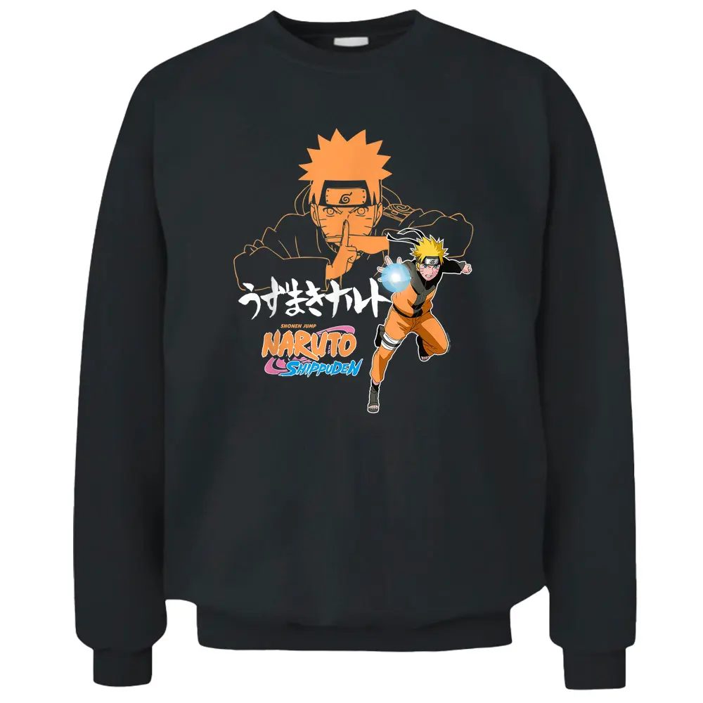 Naruto Shippuden Naruto Jutsu Closeup With Kanji Pullover Sweatshirt