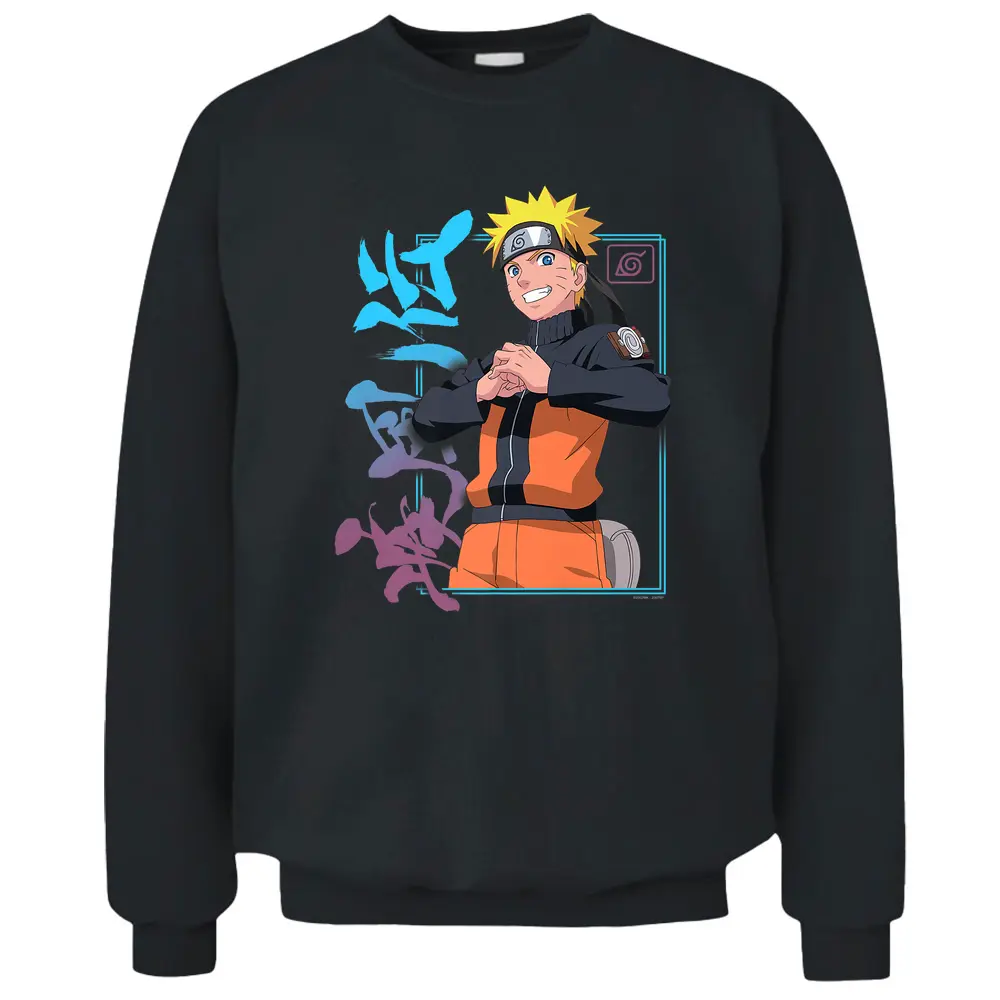 Naruto Shippuden Naruto Kanji Frame Premium Pullover Sweatshirt