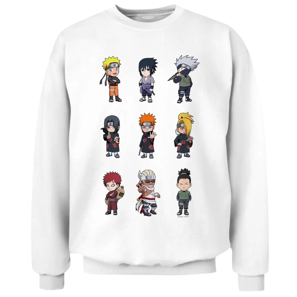 Naruto Shippuden Super Deformed 9 Up Pullover Sweatshirt