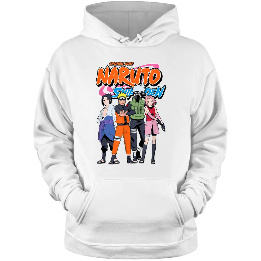 Naruto Shippuden Team 7 With Naruto Logo Pullover Hoodie