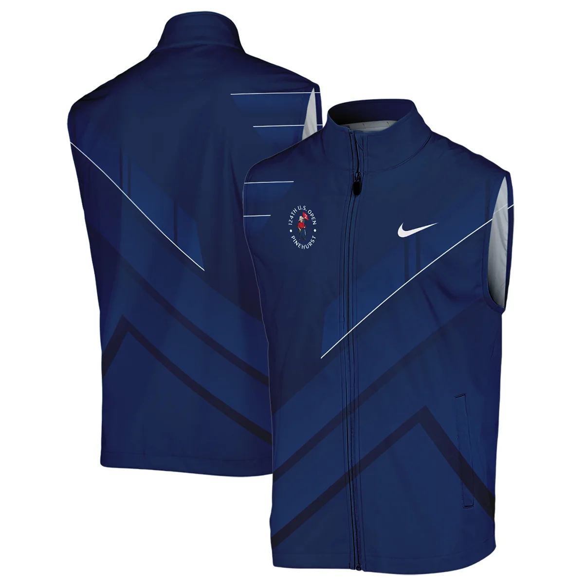 Nike 124th U.S. Open Pinehurst Blue Gradient With White Straight Line Hawaiian Shirt Style Classic Oversized Hawaiian Shirt