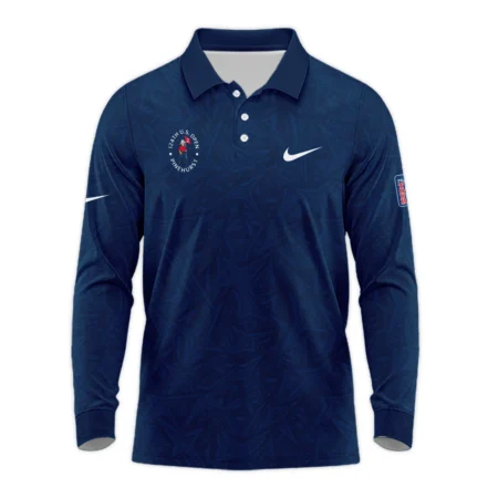 Nike 124th U.S. Open Pinehurst Stars Gradient Pattern Dark Blue Vneck Long Polo Shirt Style Classic Long Polo Shirt For Men