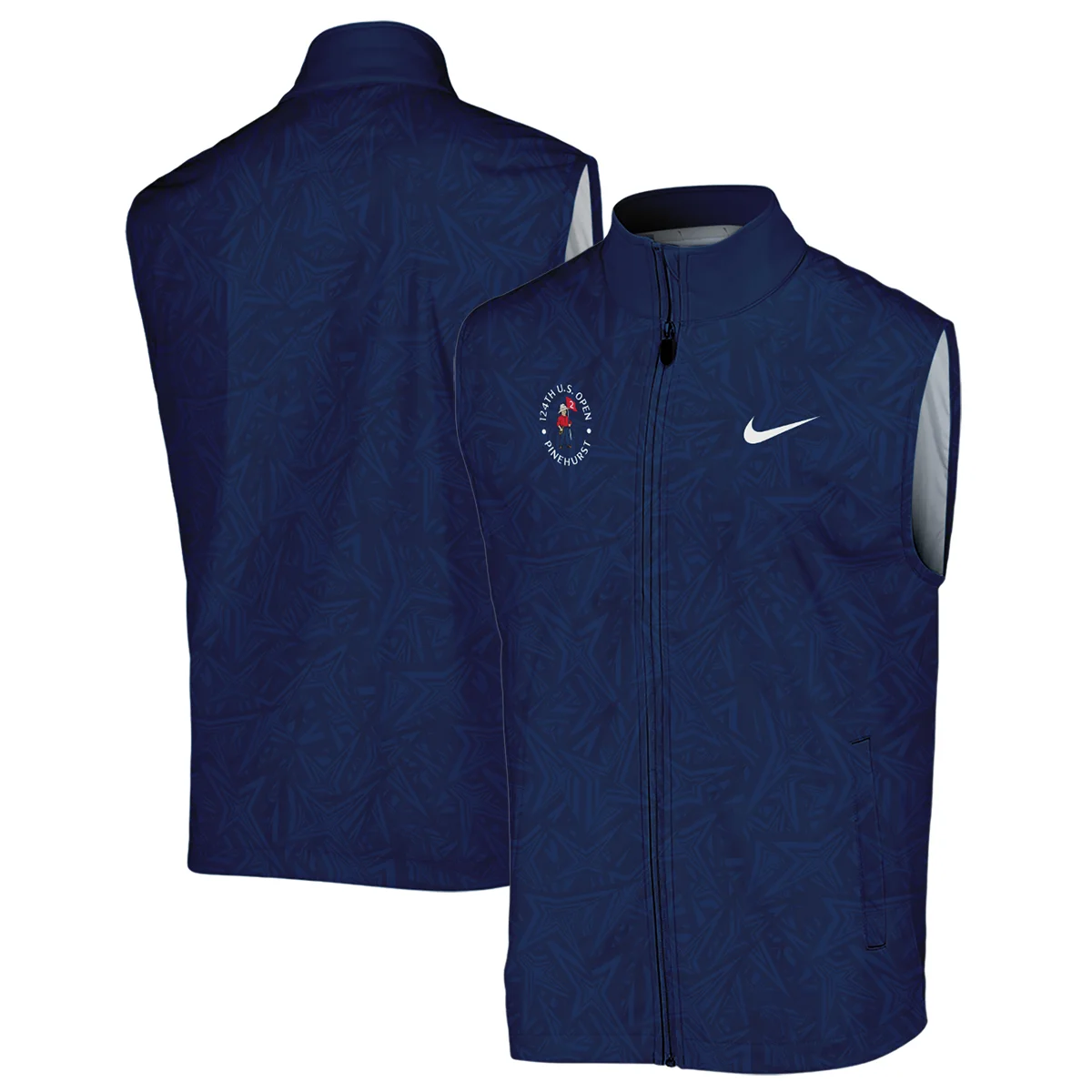 Nike 124th U.S. Open Pinehurst Stars Gradient Pattern Dark Blue Vneck Polo Shirt Style Classic Polo Shirt For Men