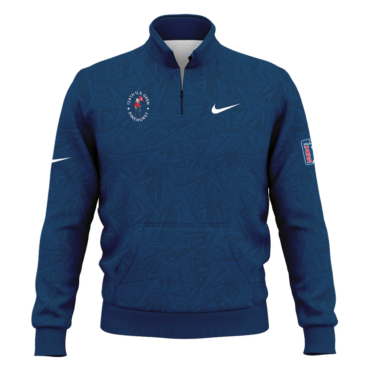 Nike 124th U.S. Open Pinehurst Stars Gradient Pattern Dark Blue Long Polo Shirt Style Classic Long Polo Shirt For Men