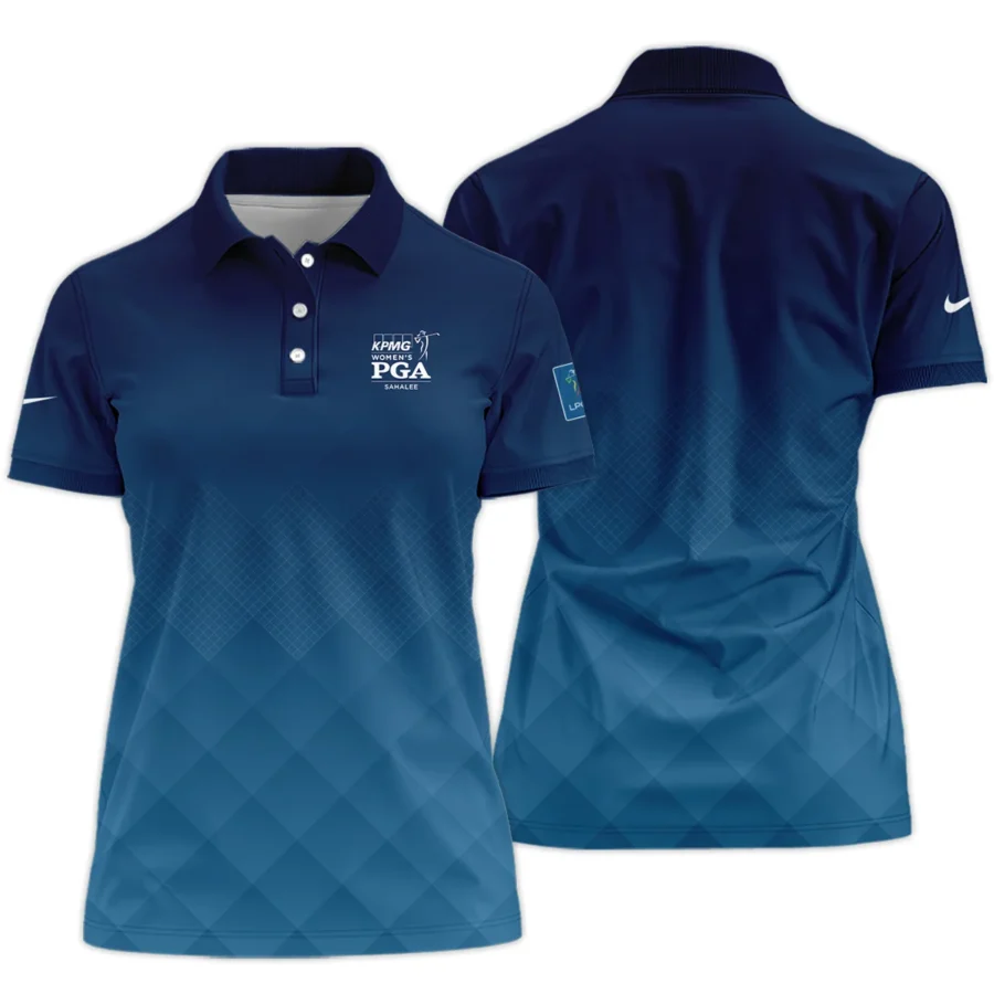 Nike 2024 KPMG Women's PGA Championship Blue Diamond Abstract Short Polo Shirt