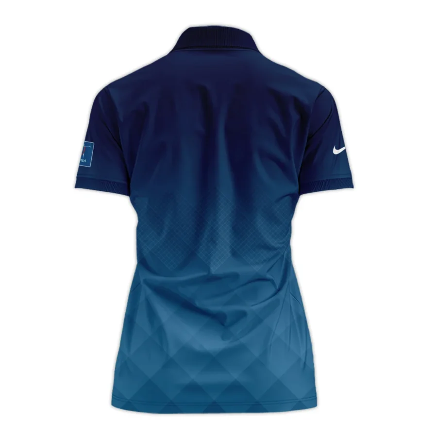 Nike 2024 KPMG Women's PGA Championship Blue Diamond Abstract Short Polo Shirt