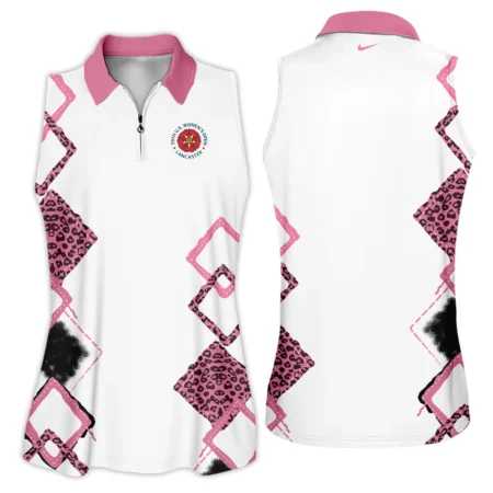 Nike 79th U.S. Women’s Open Lancaster Pink Leopard Pattern White Zipper Long Polo Shirt