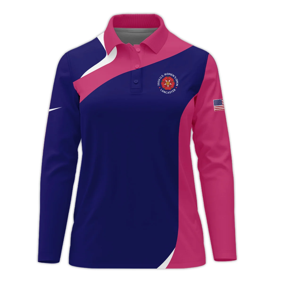 Nike Blue Pink White 79th U.S. Women’s Open Lancaster Sleeveless Polo Shirt