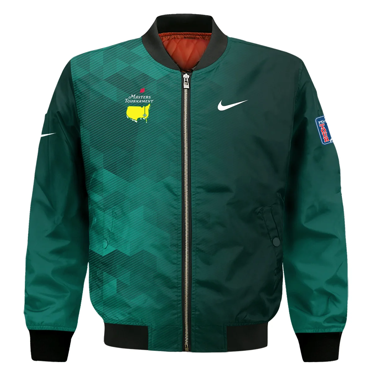 Nike Golf Sport Dark Green Gradient Abstract Background Masters Tournament Bomber Jacket Style Classic Bomber Jacket