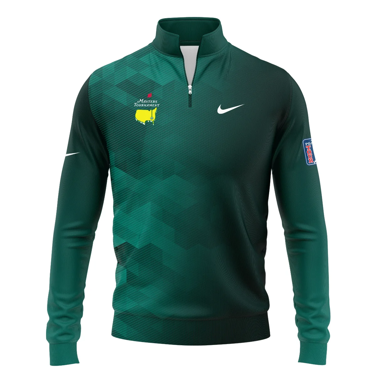 Nike Golf Sport Dark Green Gradient Abstract Background Masters Tournament Style Classic, Short Sleeve Polo Shirts Quarter-Zip Casual Slim Fit Mock Neck Basic