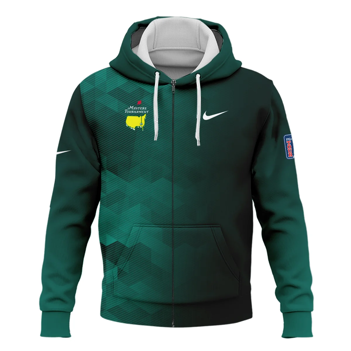 Nike Golf Sport Dark Green Gradient Abstract Background Masters Tournament Zipper Hoodie Shirt Style Classic Zipper Hoodie Shirt