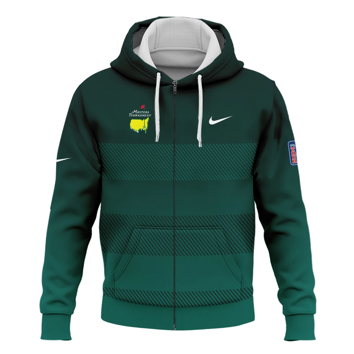 Nike Masters Tournament Dark Green Gradient Stripes Pattern Golf Sport Unisex Sweatshirt Style Classic Sweatshirt