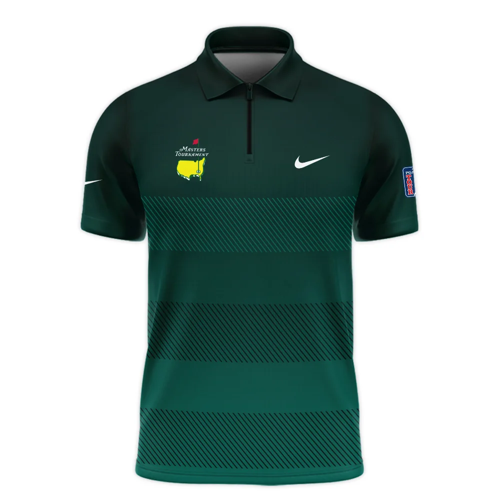 Nike Masters Tournament Dark Green Gradient Stripes Pattern Golf Sport Quarter-Zip Jacket Style Classic Quarter-Zip Jacket