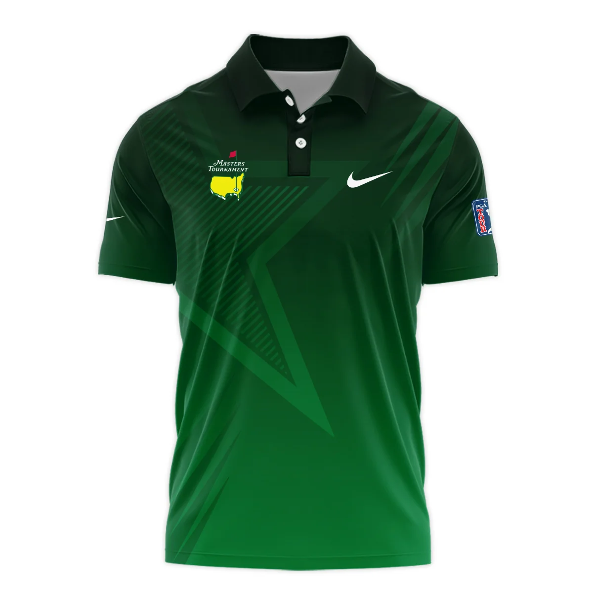 Nike Masters Tournament Polo Shirt Dark Green Gradient Star Pattern Golf Sports Unisex T-Shirt Style Classic T-Shirt