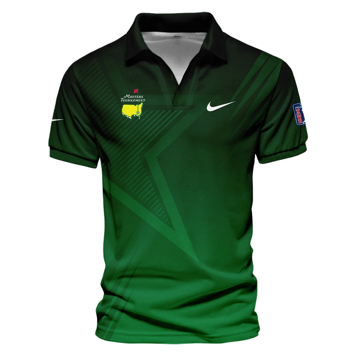 Nike Masters Tournament Polo Shirt Dark Green Gradient Star Pattern Golf Sports Quarter-Zip Jacket Style Classic Quarter-Zip Jacket