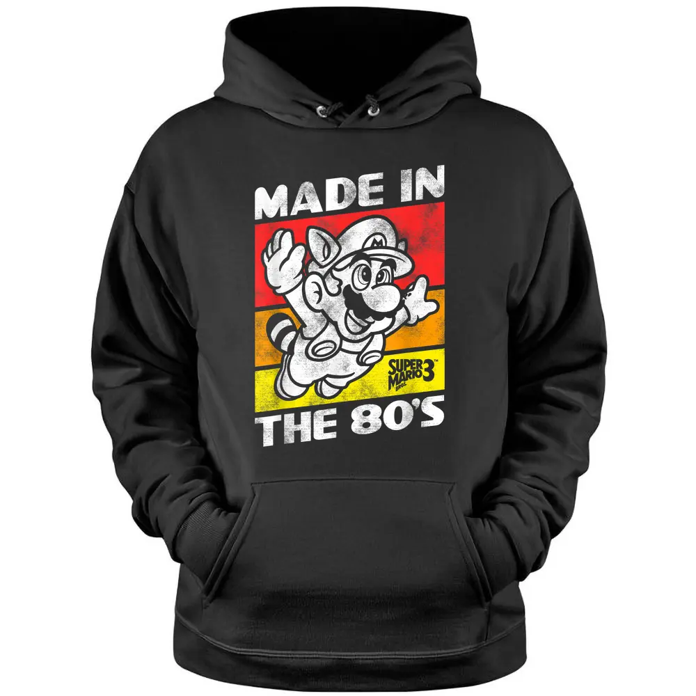 Nintendo Super Mario 3 Made In The 80's Retro Pullover Hoodie