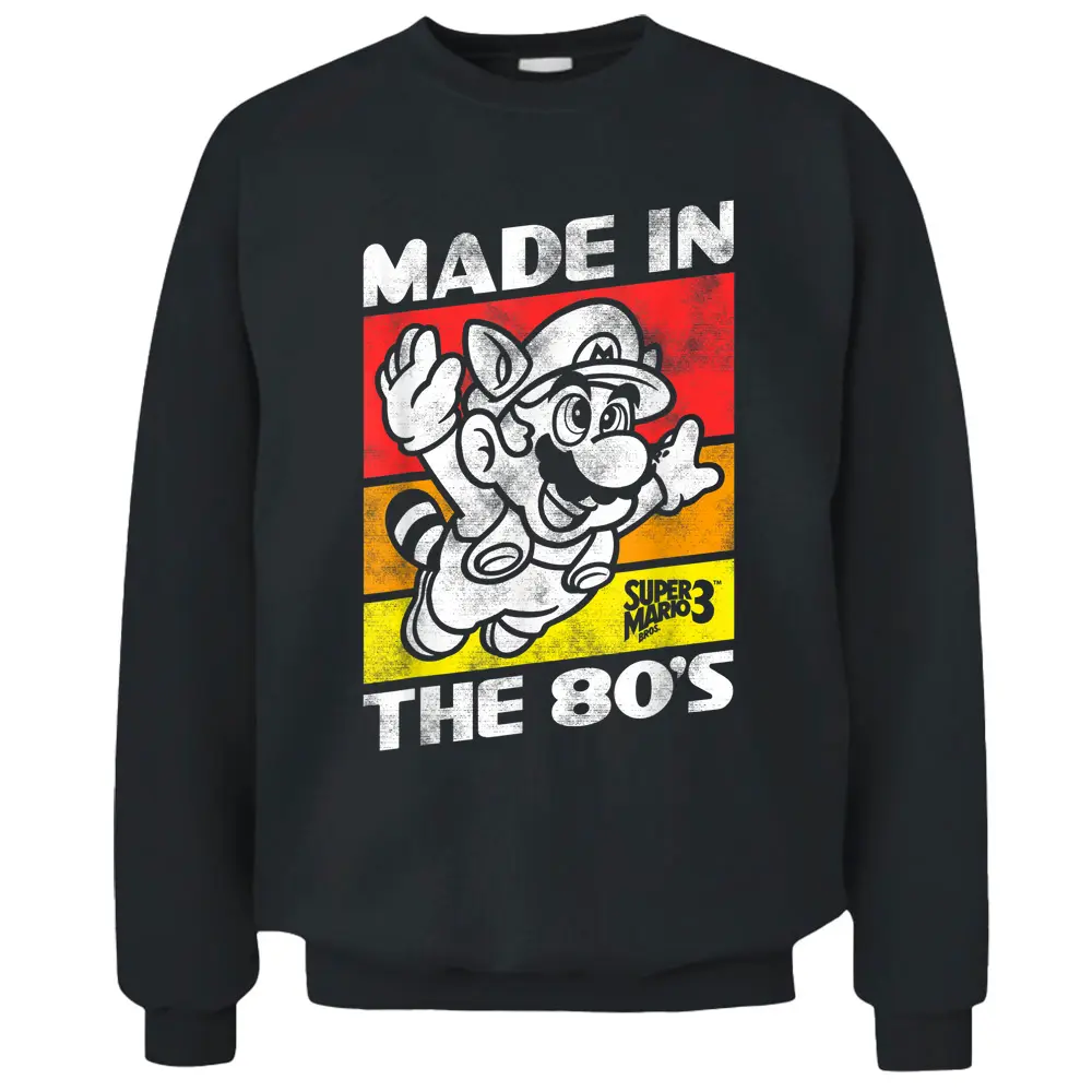 Nintendo Super Mario 3 Made In The 80's Retro Pullover Sweatshirt