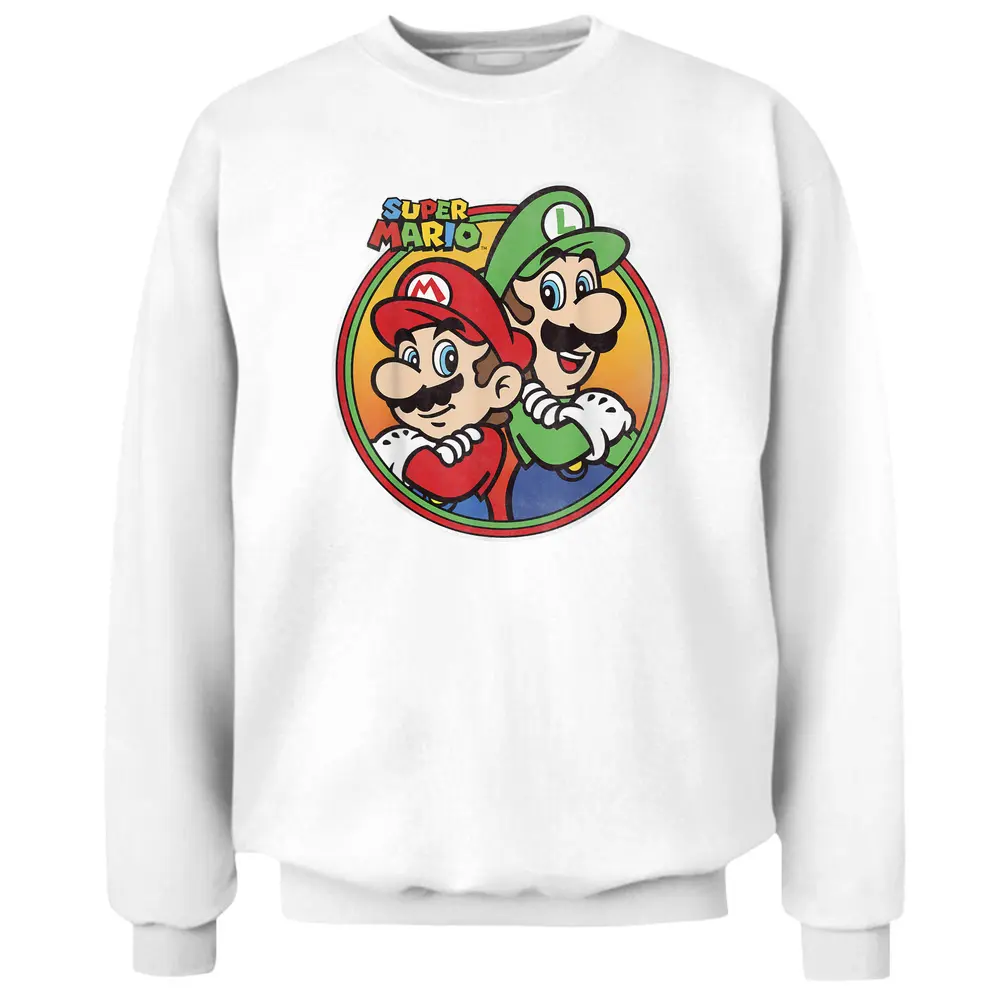 Nintendo Super Mario And Luigi Brothers Circle Pullover Sweatshirt