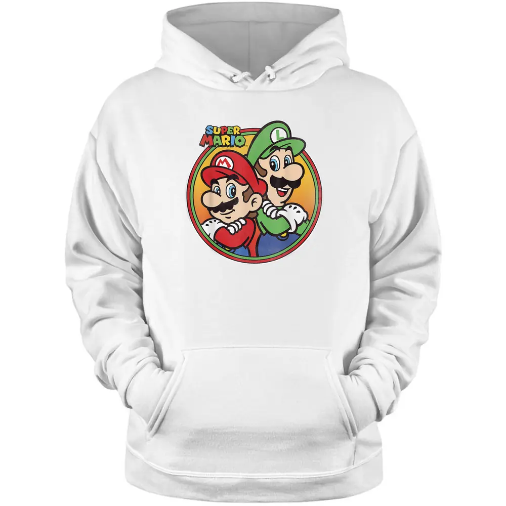 Nintendo Super Mario And Luigi Brothers Circle Pullover Hoodie