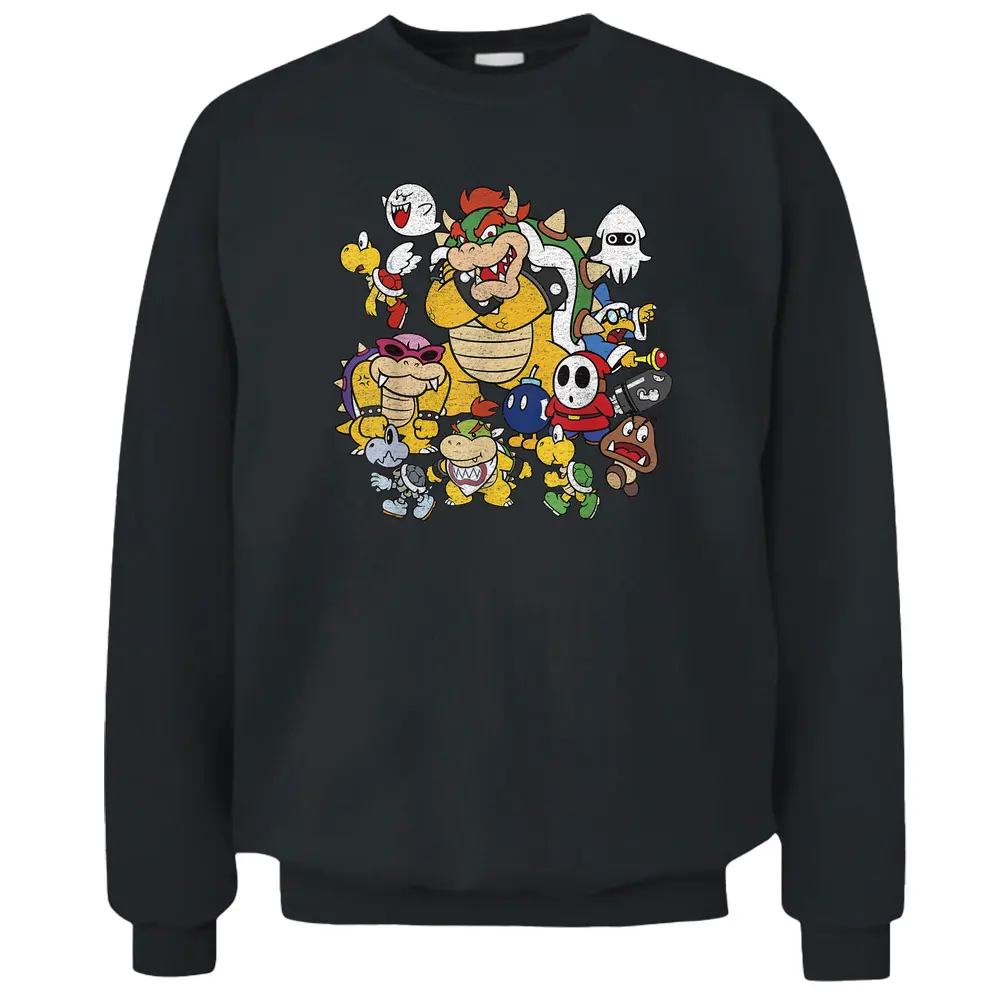 Nintendo Super Mario Bowser Enemy Group Pullover Sweatshirt