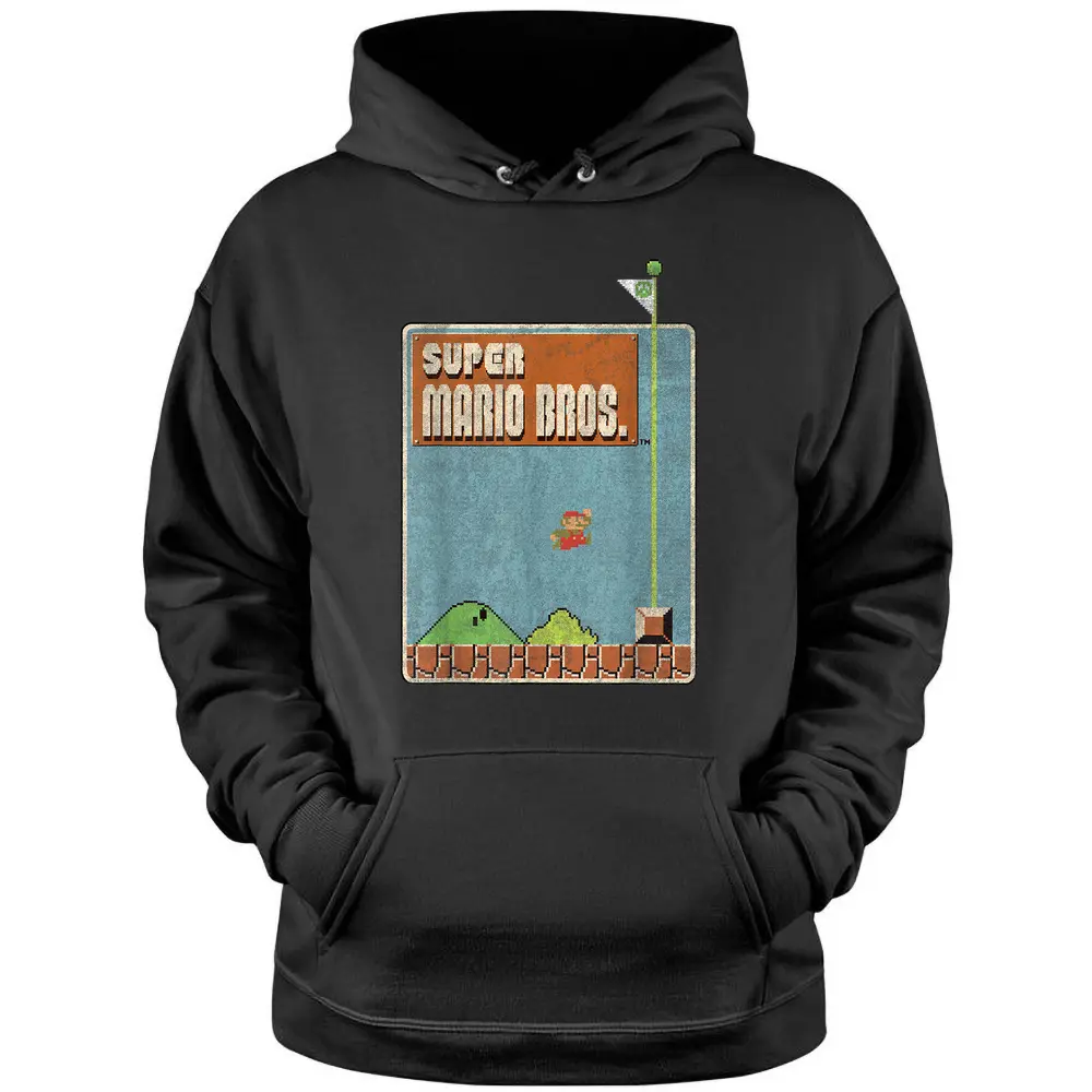 Nintendo Super Mario Bros Game Screen Shot Pullover Hoodie