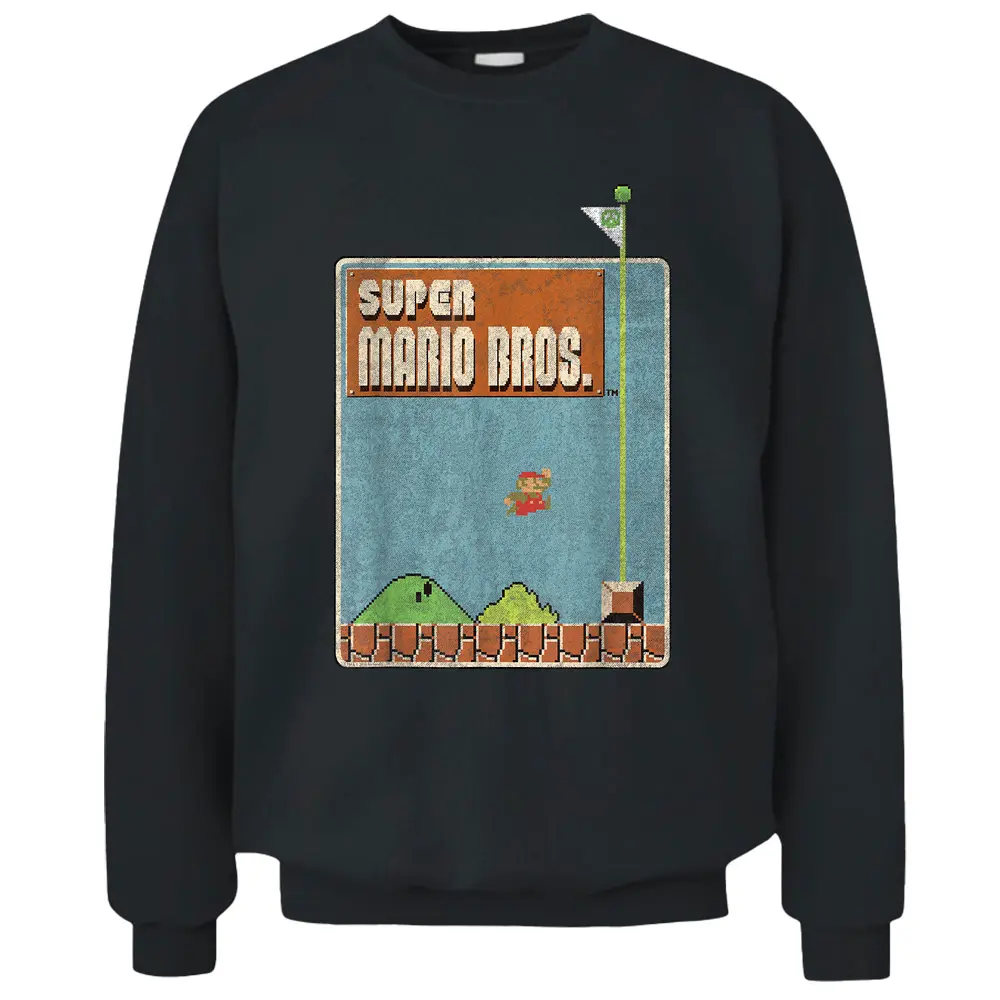 Nintendo Super Mario Bros Game Screen Shot Pullover Sweatshirt