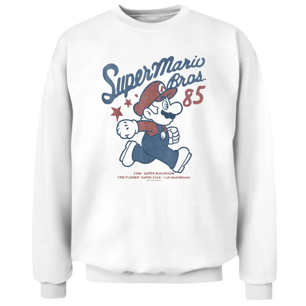 Nintendo Super Mario Brothers '85 Vintage Stars Pullover Sweatshirt