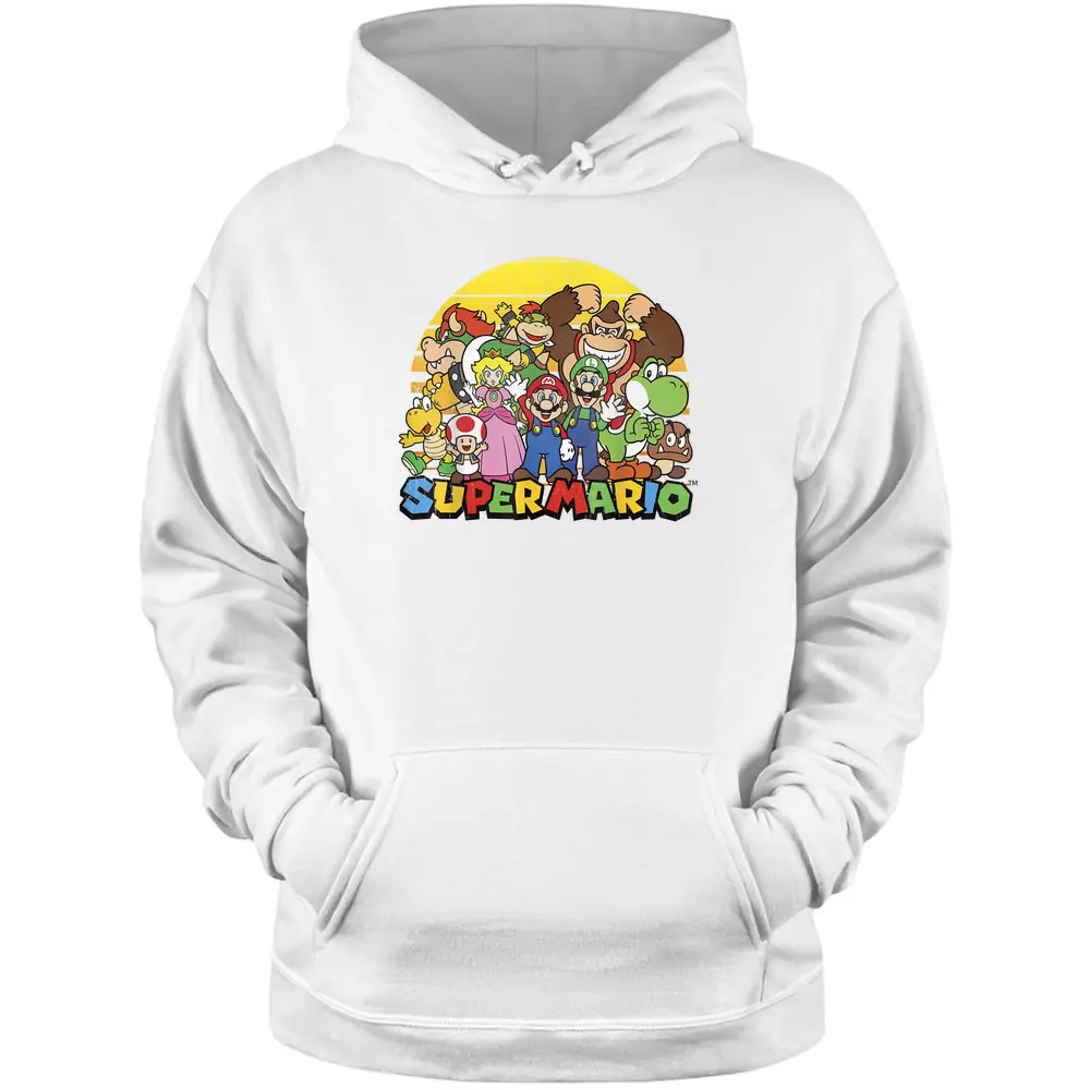 Nintendo Super Mario Group Portrait Vintage Pullover Hoodie