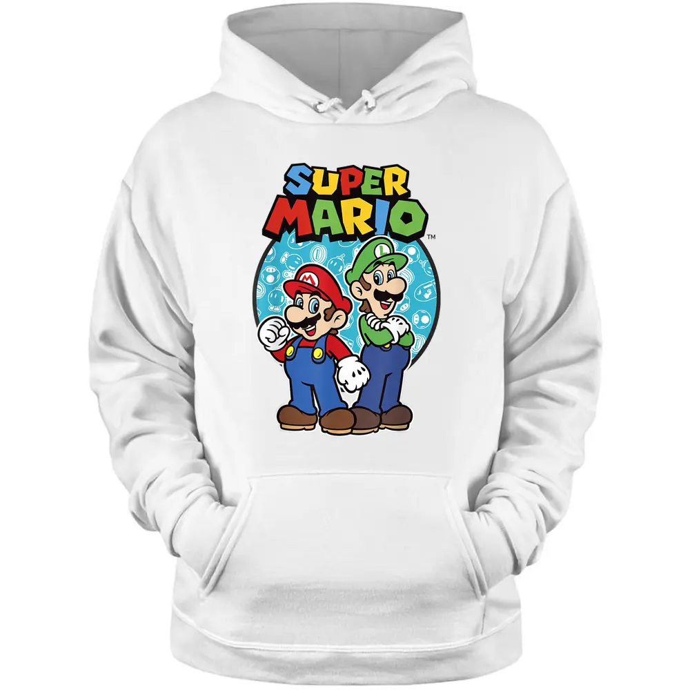 Nintendo Super Mario Luigi And Mario Brothers Ready To Play Pullover Hoodie