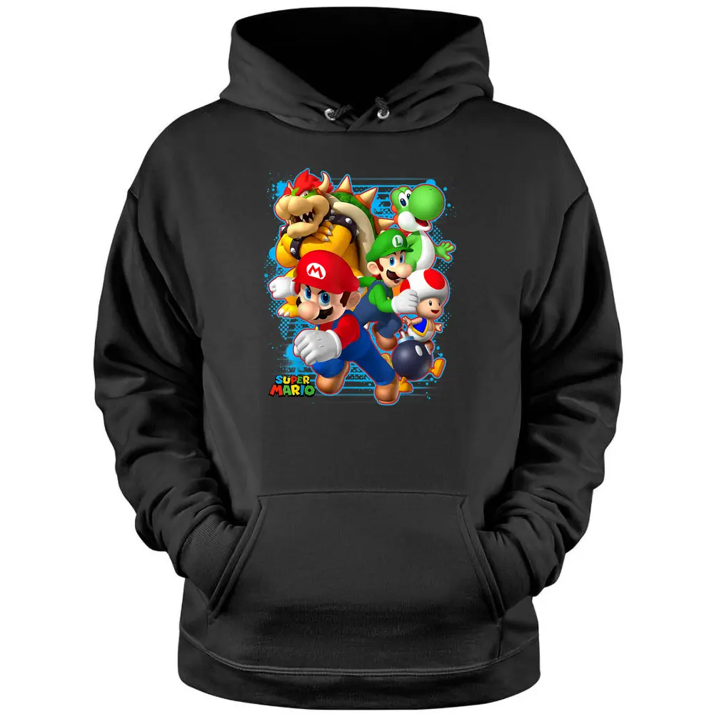 Nintendo Super Mario Luigi Bowser Spray Paint Pullover Hoodie