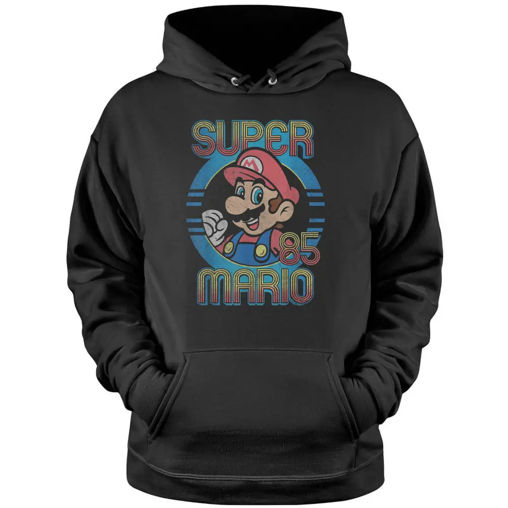 Nintendo Super Mario Retro Circle Vintage Pullover Hoodie