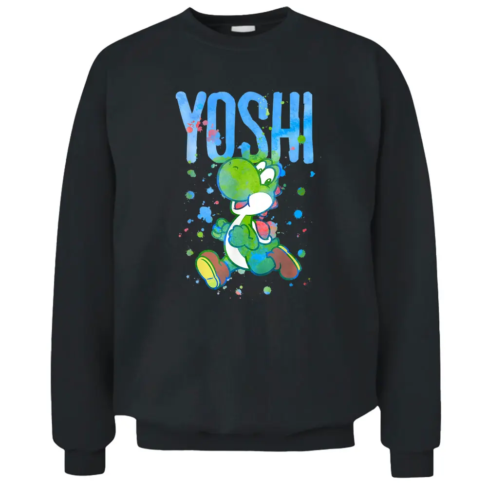 Nintendo Super Mario Yoshi Watercolor Splash Pullover Sweatshirt