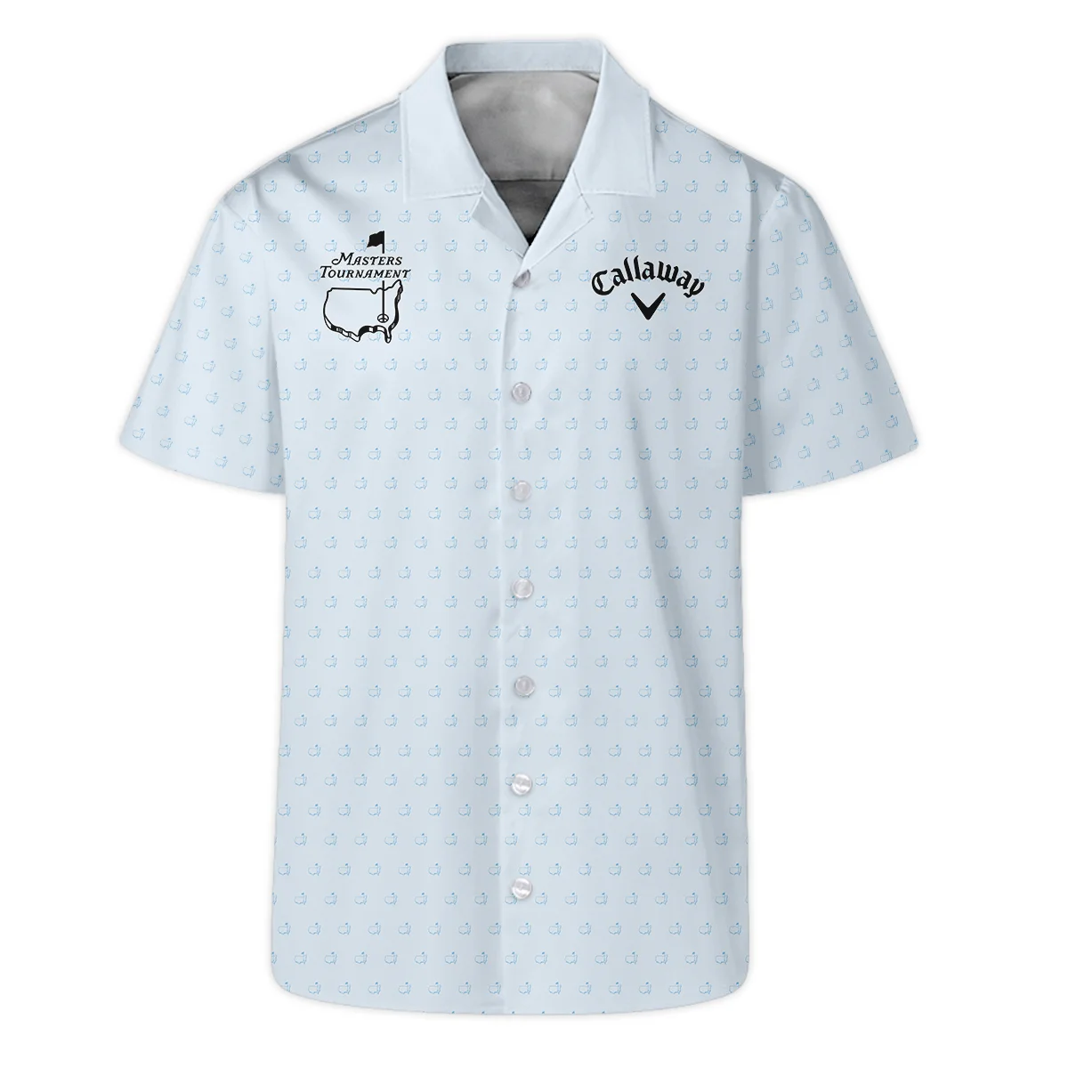 Pattern Masters Tournament Callaway Hawaiian Shirt White Light Blue Color Pattern Logo  Oversized Hawaiian Shirt