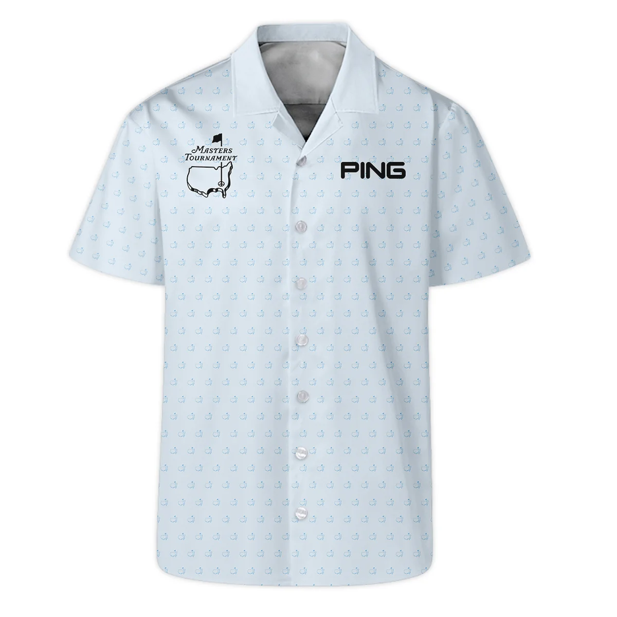Pattern Masters Tournament Ping Unisex T-Shirt White Light Blue Color Pattern Logo  T-Shirt