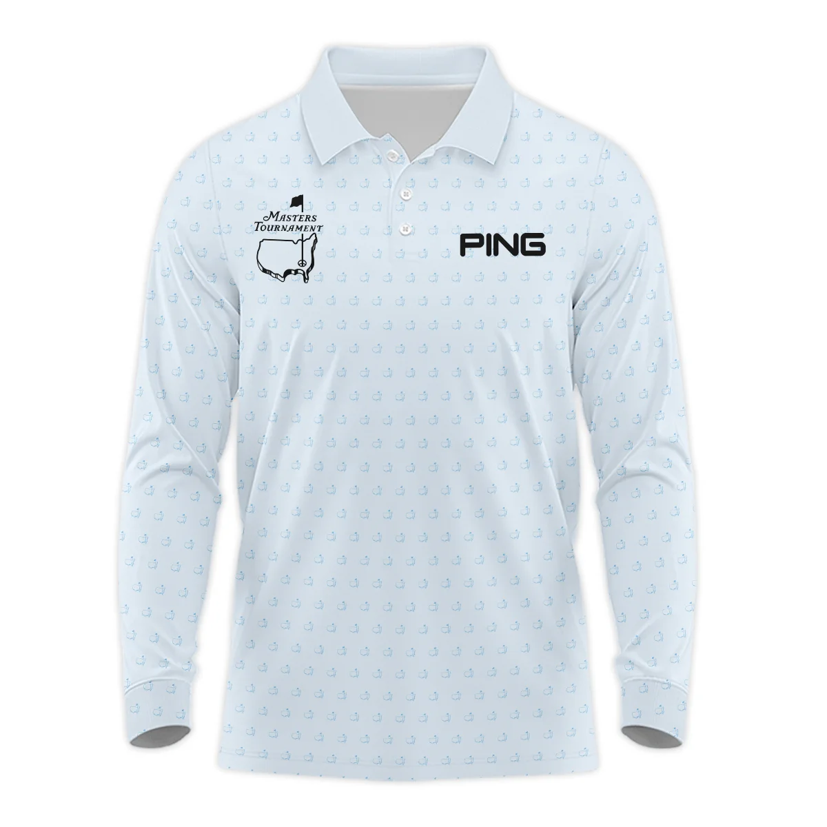Pattern Masters Tournament Ping Quarter-Zip Jacket White Light Blue Color Pattern Logo  Quarter-Zip Jacket