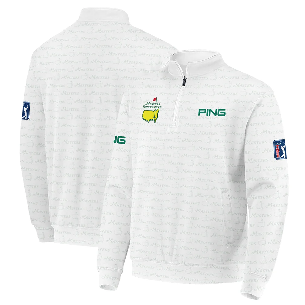 Pattern Masters Tournament Ping Long Polo Shirt White Green Sport Love Clothing Long Polo Shirt For Men