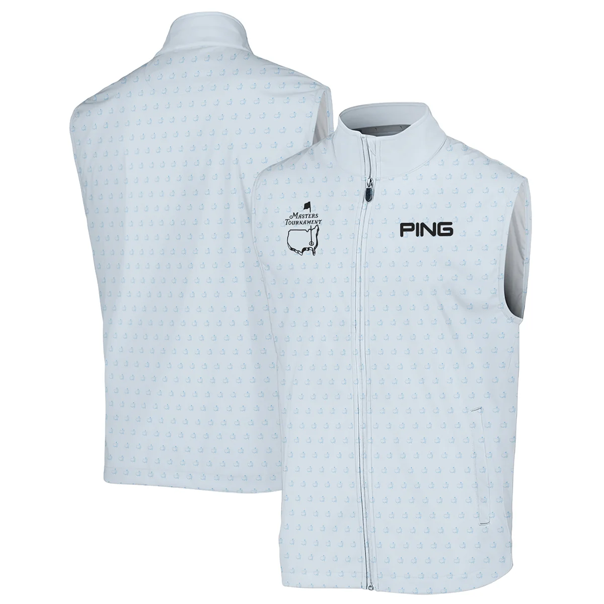 Pattern Masters Tournament Ping Sleeveless Jacket White Light Blue Color Pattern Logo  Sleeveless Jacket
