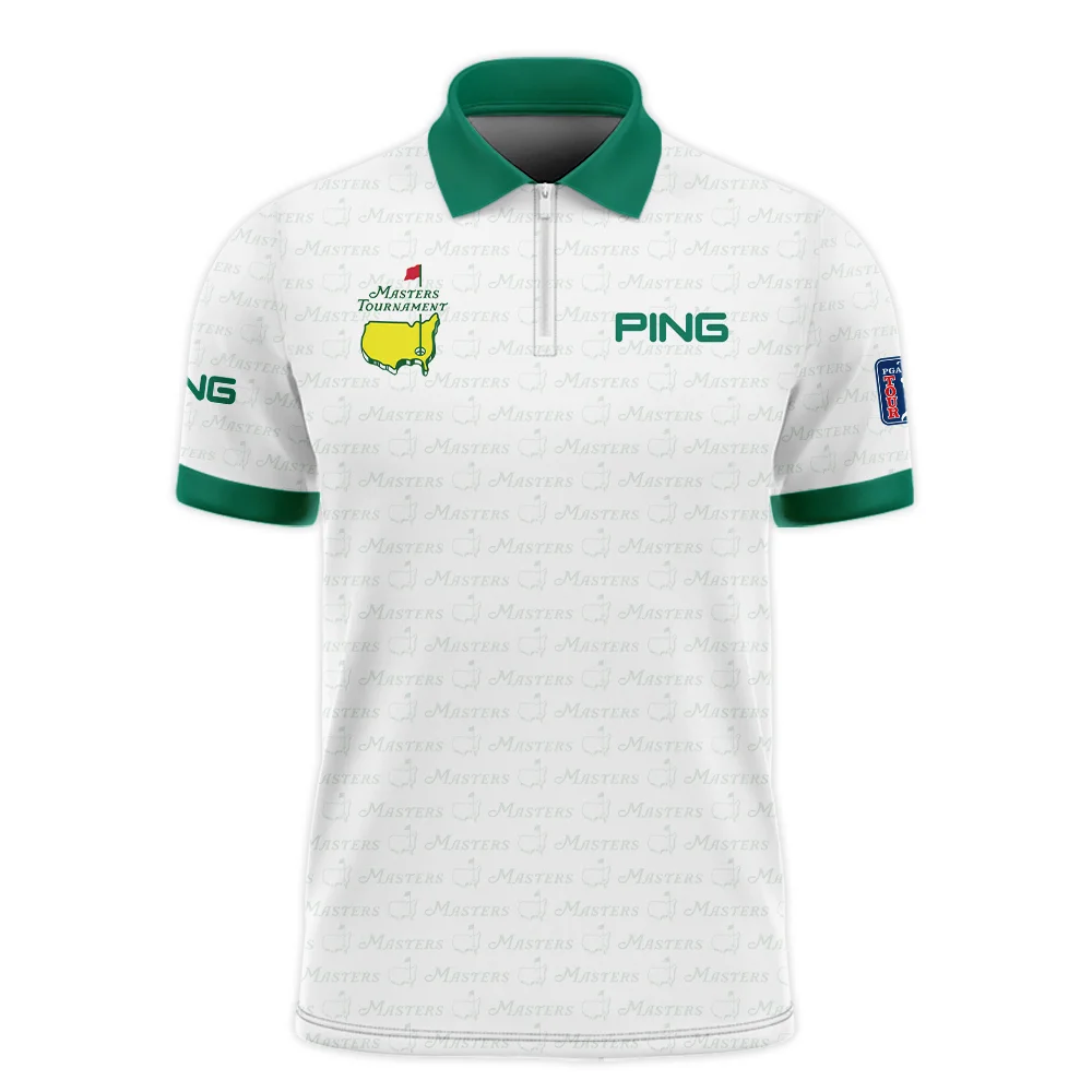 Pattern Masters Tournament Ping Zipper Hoodie Shirt White Green Sport Love Clothing Zipper Hoodie Shirt