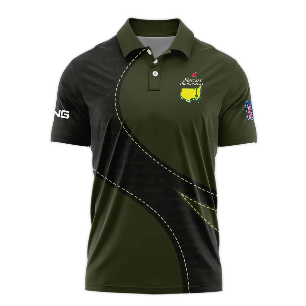 Pattern Military Green Masters Tournament Ping Polo Shirt Style Classic Polo Shirt For Men