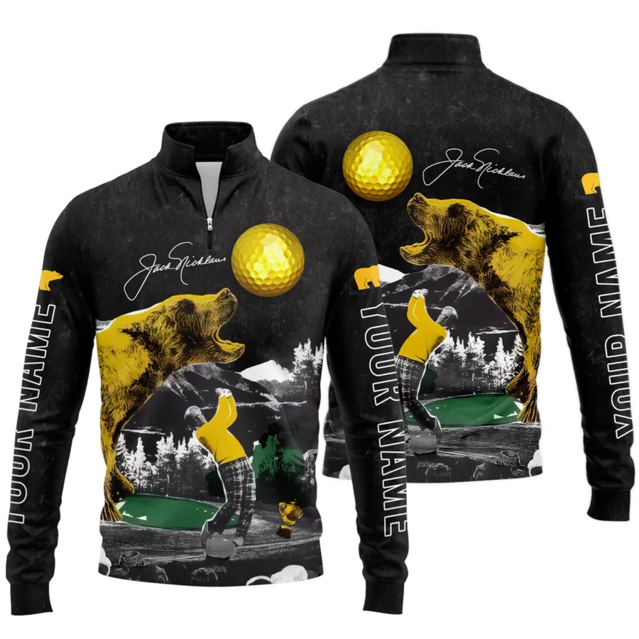 Personalized Name Golf Legends The Golden Bear Jack Nicklaus Quarter-Zip Jacket Style Classic