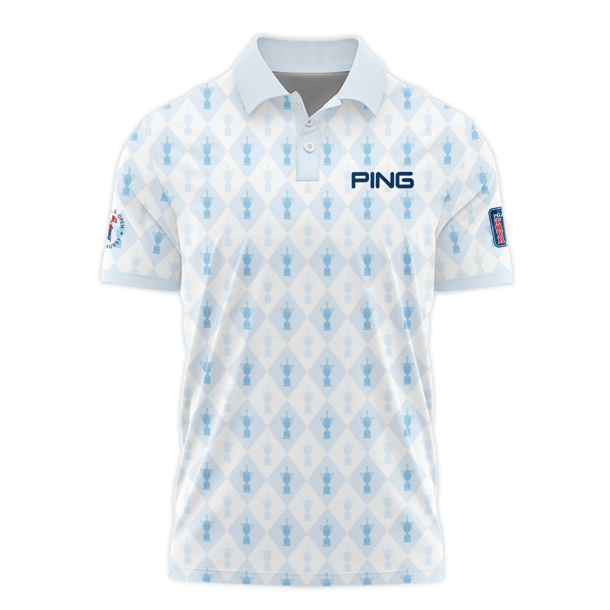 PGA Tour 124th U.S. Open Pinehurst Ping Zipper Hoodie Shirt Sports Pattern Cup Color Light Blue Zipper Hoodie Shirt