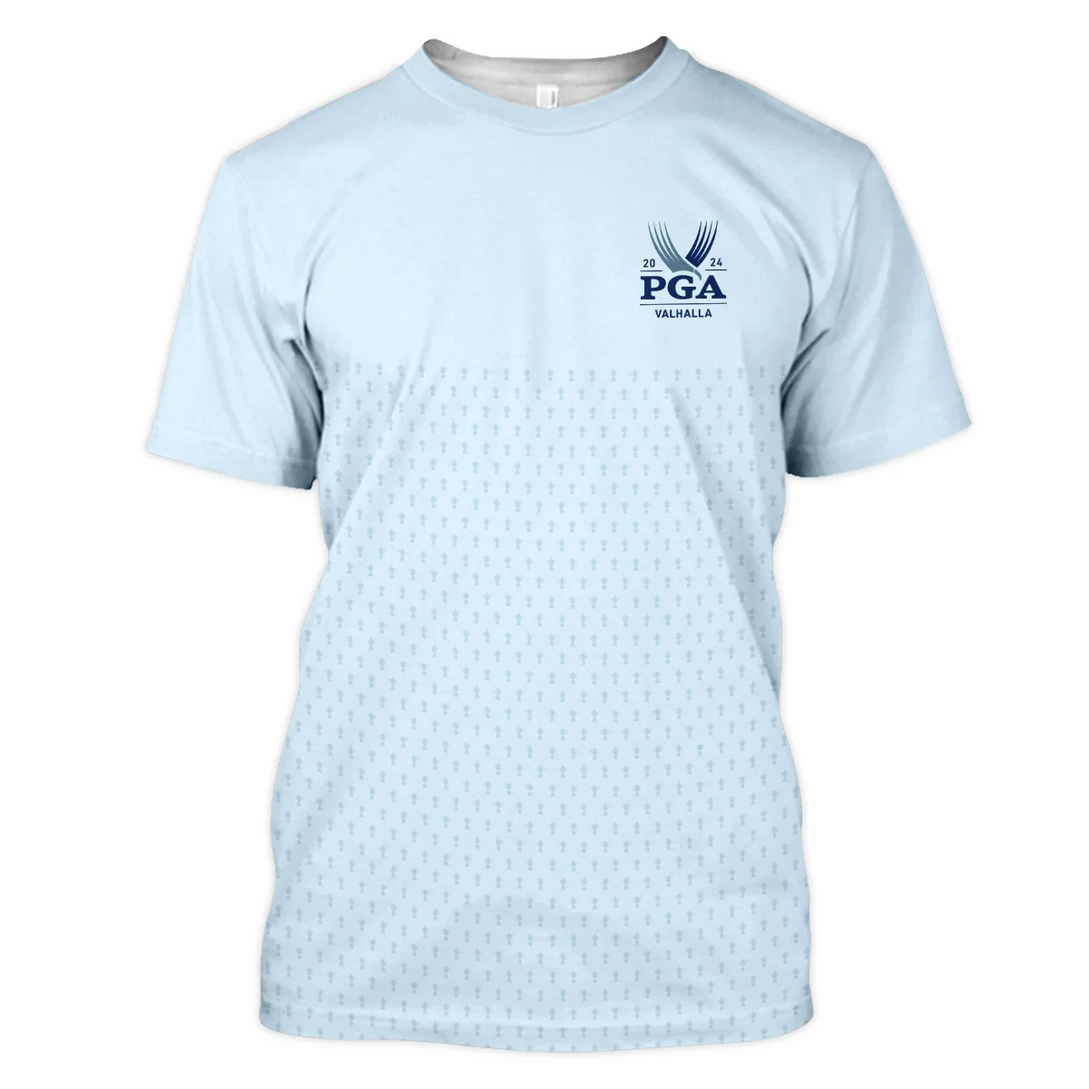 PGA Trophy Pattern Light Blue 2024 PGA Championship Valhalla Ping Zipper Polo Shirt Style Classic Zipper Polo Shirt For Men