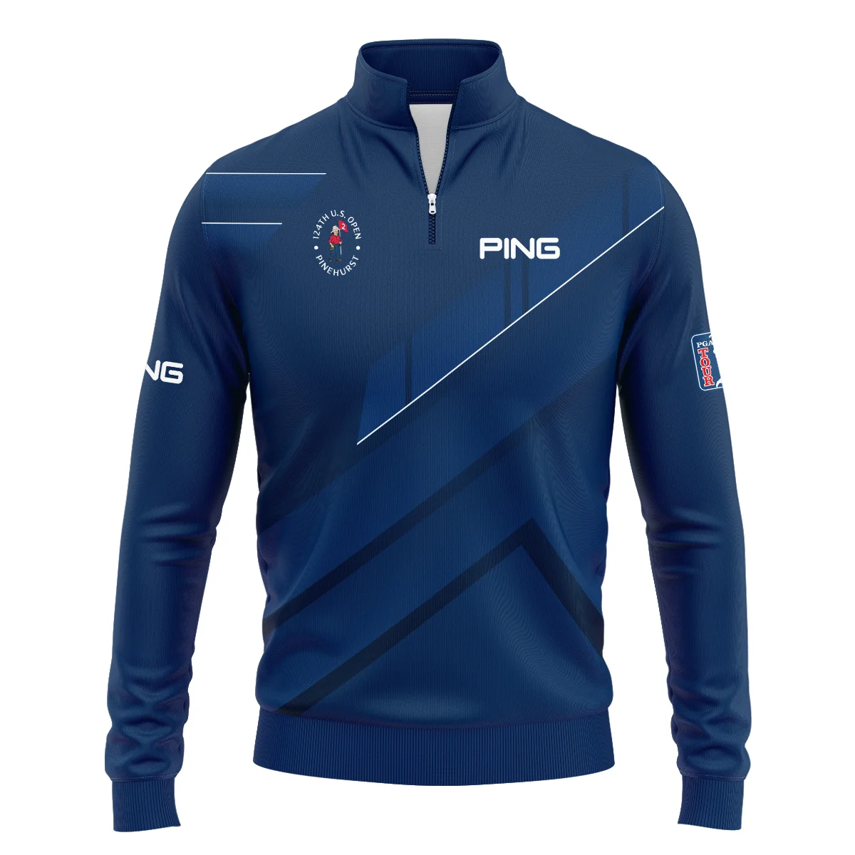 Ping 124th U.S. Open Pinehurst Blue Gradient With White Straight Line Quarter-Zip Jacket Style Classic Quarter-Zip Jacket