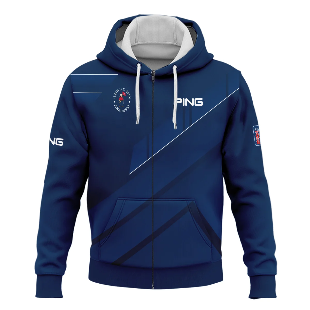 Ping 124th U.S. Open Pinehurst Blue Gradient With White Straight Line Sleeveless Jacket Style Classic Sleeveless Jacket