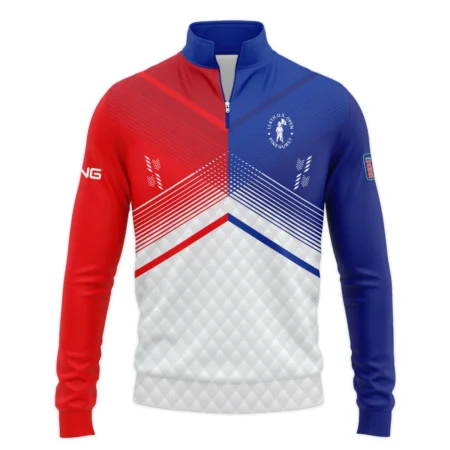 Ping 124th U.S. Open Pinehurst Blue Red Line White Abstract Quarter-Zip Jacket Style Classic