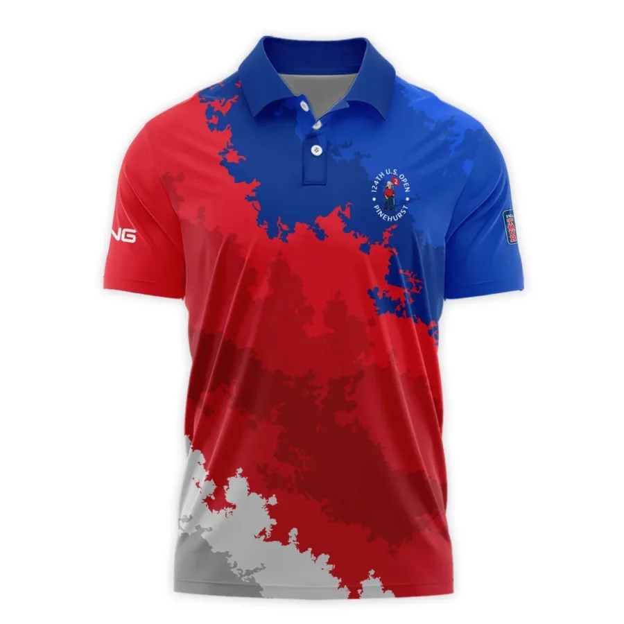 Ping 124th U.S. Open Pinehurst Blue Red White Background Polo Shirt Style Classic