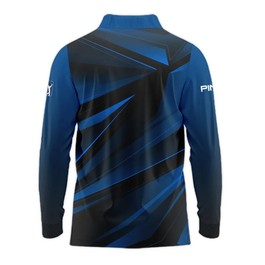 Ping 124th U.S. Open Pinehurst Dark Blue Gradient Sublimation Long Polo Shirt Style Classic