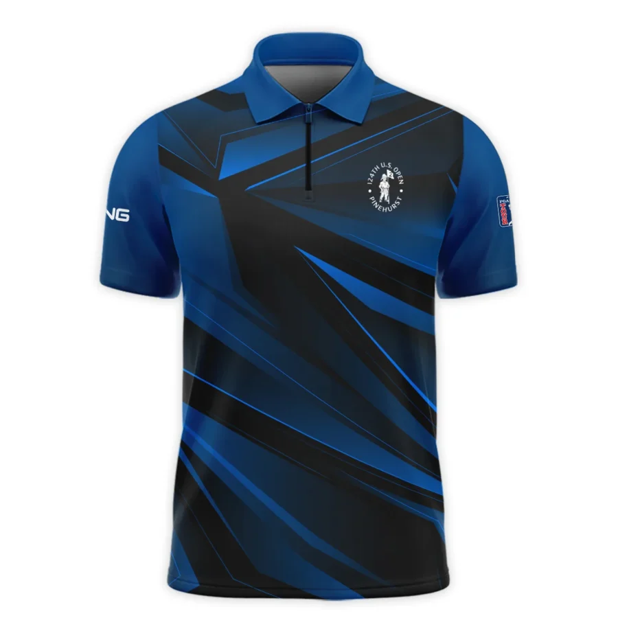 Ping 124th U.S. Open Pinehurst Dark Blue Gradient Sublimation Zipper Polo Shirt Style Classic