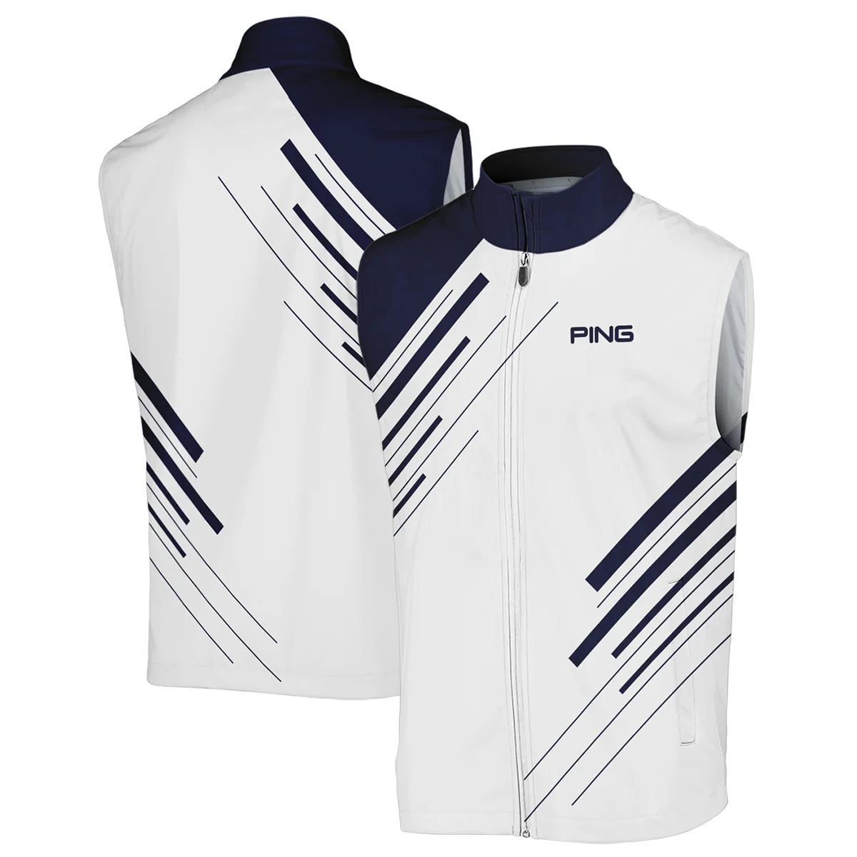 Ping 124th U.S. Open Pinehurst Golf Bomber Jacket Striped Pattern Dark Blue White All Over Print Bomber Jacket